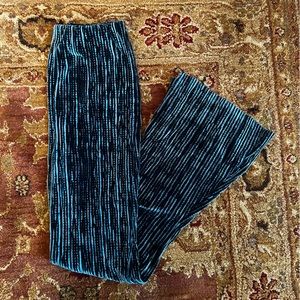 Urban Outfitters Teal Rosie Ribbed Velvet High Waisted Flare Pant